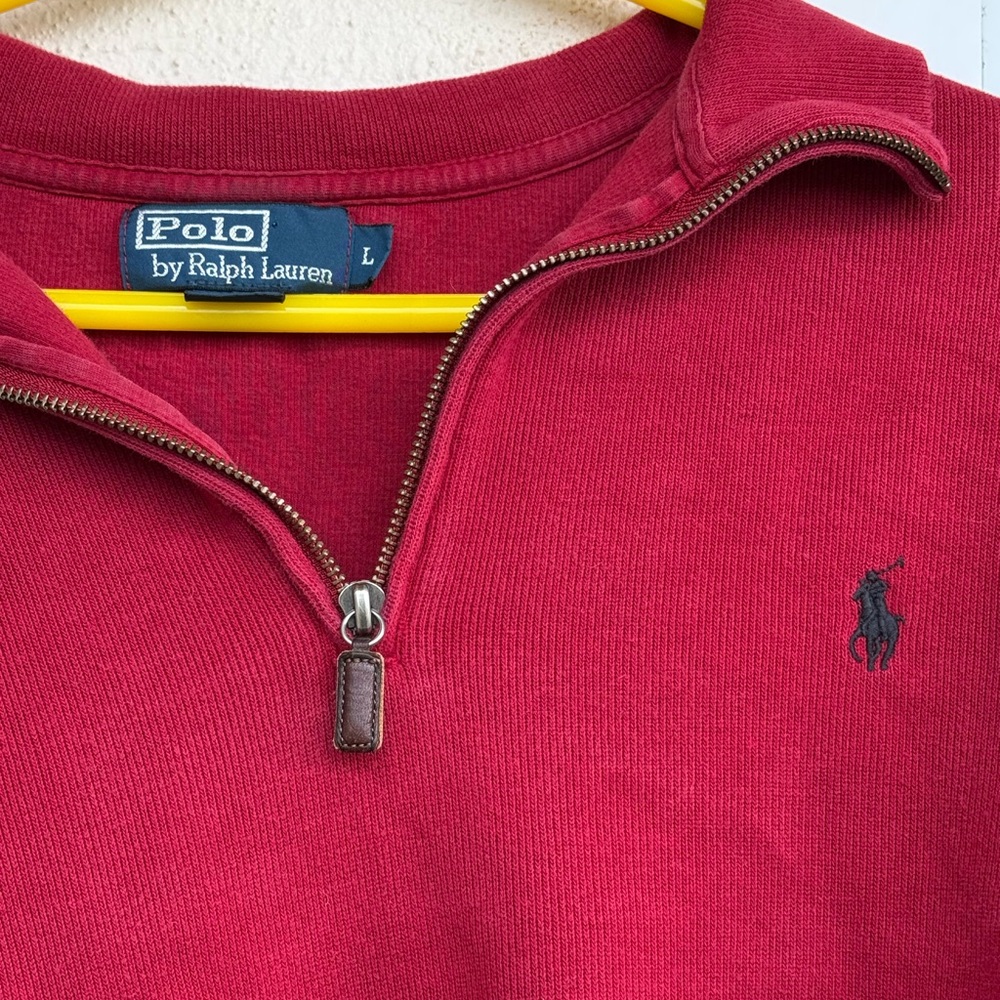Polo by Ralph Lauren Red Zip Up Sweater